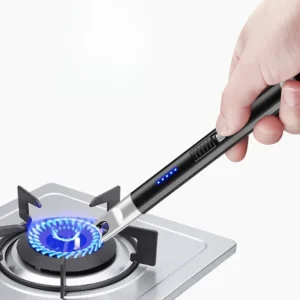 Windproof Pulse Arc Ignition Electronic Lighter Safety Lock Battery Display Outdoor BBQ Kitchen Igniter USB Electric Lighters