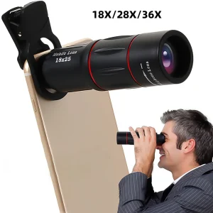 18/28/36X Mobile Phone Camera Lens Clip-On Zoom Monocular Telescope Universal HD Telescope Lens